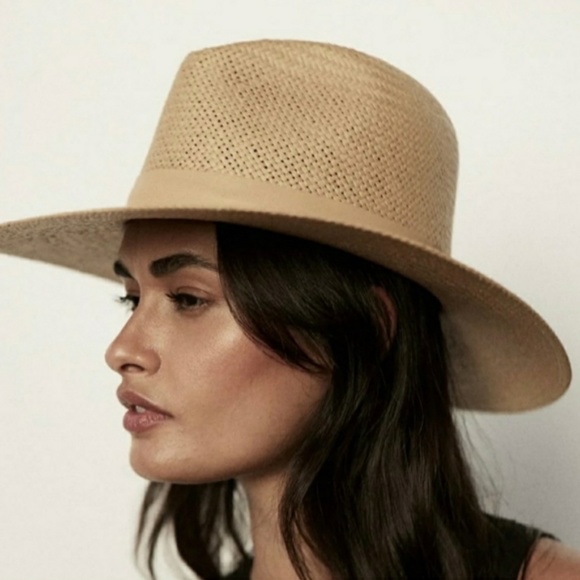 Janessa Leone Simone 100% Natural Woven Straw Handmade Sun Hat Large - Picture 4 of 4